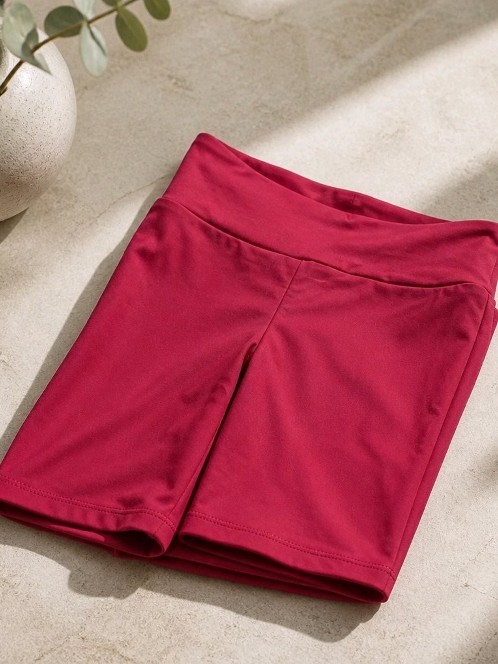 High-Rise Bike Shorts in Berry